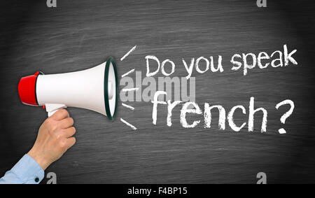 Sprechen Sie Französisch? Stockfoto