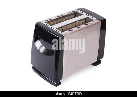 Silber Toaster isoliert auf weißem Hintergrund Stockfoto