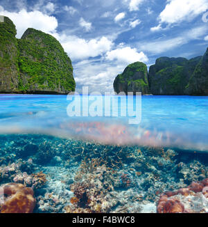 Lagune mit Korallenriff Unterwasser-Blick Stockfoto