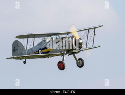 Gloster Gladiator fliegen bei Shuttleworth Vertrauen Flugschau Stockfoto