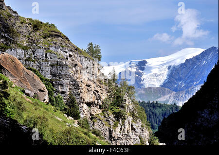 Ansicht des Berges La Grande Motte; Tignes, Französische Alpen, Frankreich Stockfoto