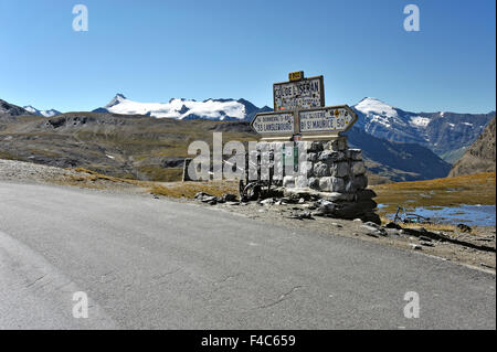 Pass Col de Iseran, höchsten natürlichen Pass in den französischen Alpen, Station der Route des Grandes Alpes, Französische Alpen, Frankreich Stockfoto