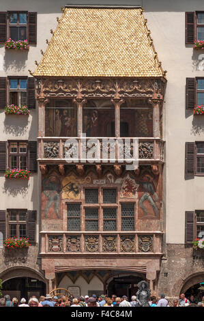 Goldenes Dachl oder Goldene Dachl, späten gotischen Alkoven Balkon, Innsbruck, Tirol, Österreich Stockfoto