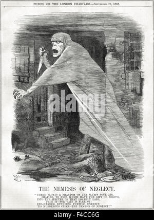 Jack the Ripper. John Tenniel Punch Cartoon die Nemesis der Vernachlässigung 1888 Stockfoto