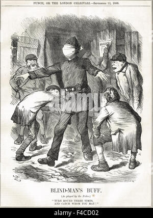 Jack the Ripper. John Tenniel Punch Cartoon Blind-Mann Buff 1888 Stockfoto