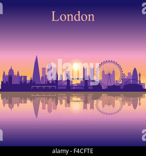 London City Skyline Silhouette Hintergrund Stockfoto