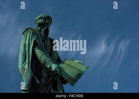 Statue von Johann Gutenberg, Place Gutenberg, Straßburg, Frankreich Stockfoto