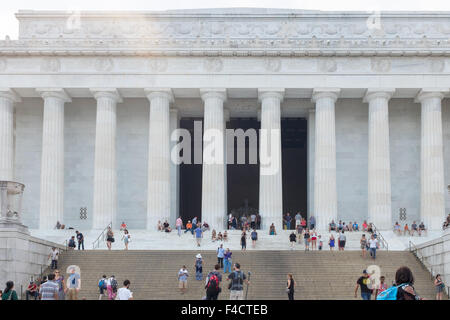 Suchen Sie die Stufen zum Lincoln Memorial in Washington, D.C. Stockfoto