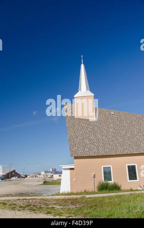 Kanada, Manitoba, Churchill. Innenstadt von Churchill, kleinen Ortskirche. Stockfoto