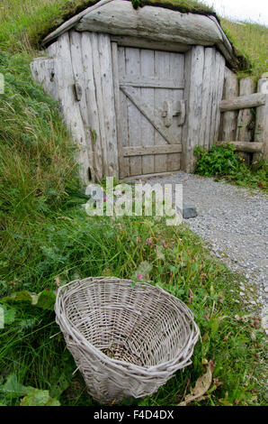 Kanada, Neufundland, l ' Anse Aux Meadows. Norstead Wikingerdorf, Nachbau des historischen Häuptlings Hall. Stockfoto