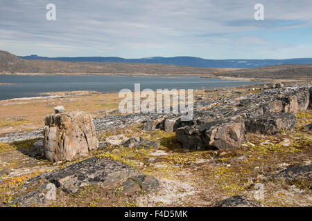 Kanada, Nunavut, Qikiqtaaluk Region, Kekerten Insel. Kekerten historischen Park, Pennys Hafen. (Großformatige Größen erhältlich) Stockfoto