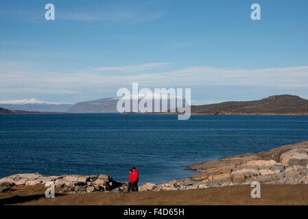 Kanada, Nunavut, Qikiqtaaluk Region, Kekerten Insel. Kekerten Historic Park bewahrt Walfang Artefakte. Pennys Hafen. (Großformatige Größen erhältlich) Stockfoto