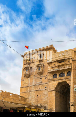 Eingangstor zum Jaisalmer Fort, Rajasthan, Indien Stockfoto