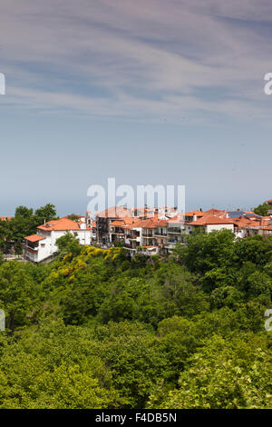 Griechenland, Zentralmakedonien, Litohoro, erhöhten Blick auf die Stadt Stockfoto