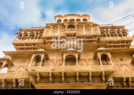 Alten Stadtpalais in Jaisalmer Fort, Rajasthan, Indien Stockfoto