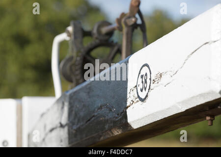 UK, Tardebigge, Schleusen, 38 zu Tardebigge Sperre Flug auf der Birmingham zu Worcester-Kanal sperren. Stockfoto