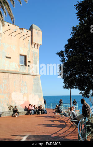 Torretta Gropallo in Anita Garibaldi Pfad, Nervi, Ligurien, Italien, Europa Stockfoto