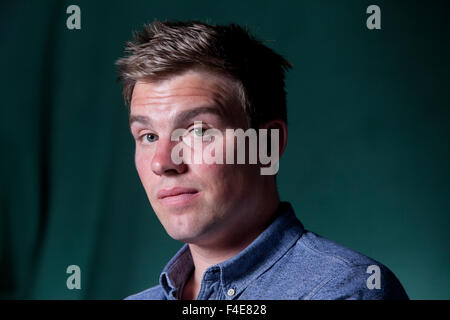 Ed Caesar, der Schriftsteller und Journalist, an das Edinburgh International Book Festival 2015. Edinburgh, Schottland. 23. August 2015 Stockfoto