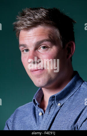 Ed Caesar, der Schriftsteller und Journalist, an das Edinburgh International Book Festival 2015. Edinburgh, Schottland. 23. August 2015 Stockfoto