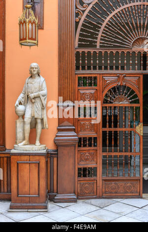 Casa de Aliaga, das älteste Herrenhaus im Kolonialstil in Lima, Peru. Stockfoto