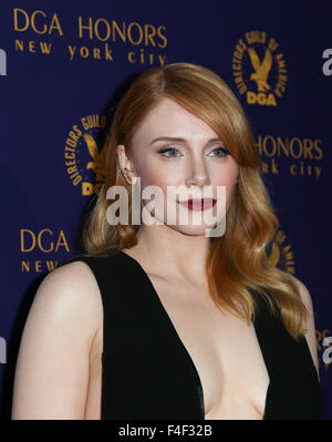 New York, USA. 15. Oktober 2015. Schauspielerin Bryce Dallas Howard besucht die DGA Honors Gala 2015 bei der DGA-Theater am 15. Oktober 2015 in New York City. Bildnachweis: Debby Wong/Alamy Live-Nachrichten Stockfoto