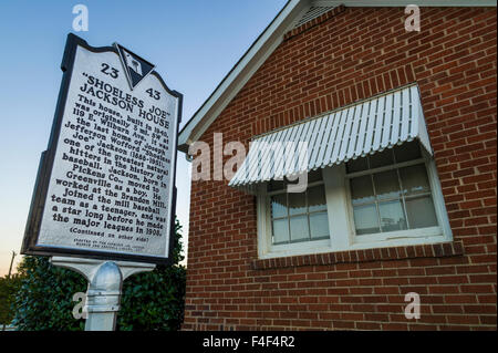 South Carolina, Greenville, Shoeless Joe Jackson Museum und Baseball-Bibliothek, ehemalige Heimat des Baseball-Legende Stockfoto