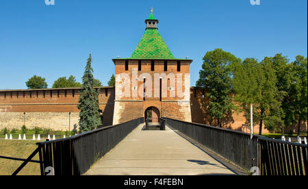 Sankt Nikolaus Turm des Mittelalters Festung in der Stadt Nischni Nowgorod im Moskauer Kreml. Stockfoto