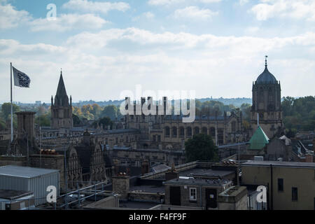 Universität von Oxford England UK die Stadtansicht aus der Carfax Tower, des Christ Church college Stockfoto