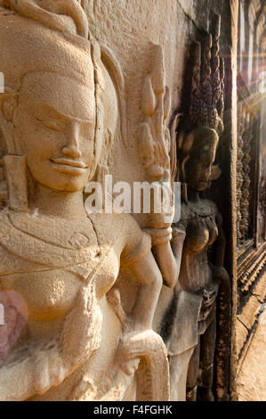 Detail der Stein Encarving Apsara Stockfoto