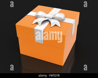 Geschenkbox mit Schleife (Clipping-Pfad enthalten) Stockfoto