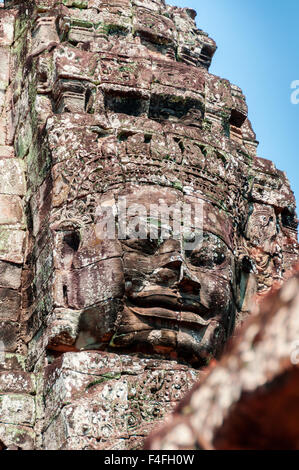 Eingepresste Kopf in Stein Bayon Tempel angkor Stockfoto