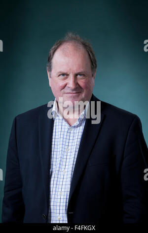 James "Jim" Naughtie radio die britische Moderatorin und Autorin, an das Edinburgh International Book Festival 2015.  Edinburgh, Schottland. 24. August 2015 Stockfoto