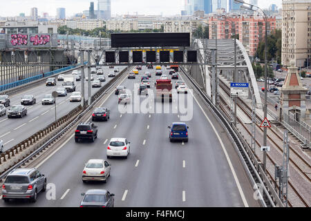 Moskau-Ansichten von der dritten Ringstraße Stockfoto