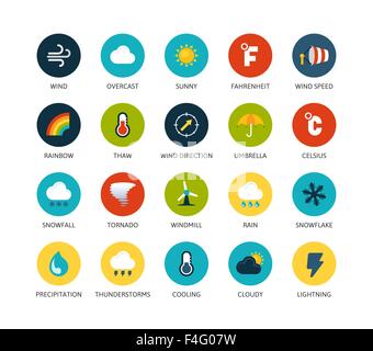Runde Symbole dünne flache Bauweise, moderne Linie Konturenstil Stock Vektor