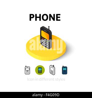 Telefon-Symbol in verschiedenen Stil Stock Vektor