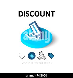 Rabatt-Symbol im anderen Stil Stock Vektor
