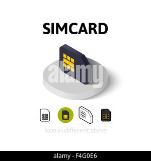 Simkarte-Symbol im anderen Stil Stock Vektor