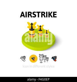 Luftangriff-Symbol im anderen Stil Stock Vektor