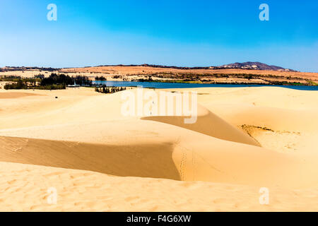 Schöne Sanddünen im Bau Trang Resort, Phan Thiet, Vietnam Stockfoto