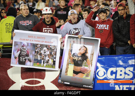 Philadelphia, Pennsylvania, USA. 17. Oktober 2015. Tempel-Studenten und Fans in Aktion während des Spiels am Lincoln Financial Field in Philadelphia Pa © Ricky Fitchett/ZUMA Draht/Alamy Live News Stockfoto