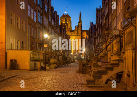 Mariacka Straße in der Altstadt von Danzig, Polen. Stockfoto