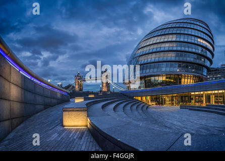 Sunrise, Rathaus, Tower Bridge, London Stockfoto