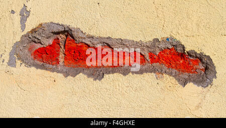 Schäden an einer Mauer hautnah Stockfoto