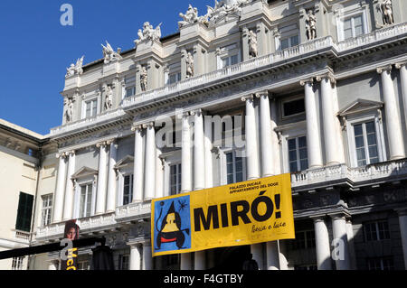 Blick auf die Fassade des Palazzo Ducale Palast, Genua, Ligurien, Italien Stockfoto