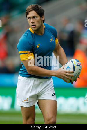 London, UK. 17. Oktober 2015. Jan Serfontein South Africa Südafrika V Wales Rugby World Cup 2015 Twickenham, London, England 17. Oktober 2015 Südafrika V Wales Rugby World Cup 2015, Quarter Finals Twickenham Stadium, London, England-Credit: Allstar Bild Bibliothek/Alamy Live-Nachrichten Stockfoto