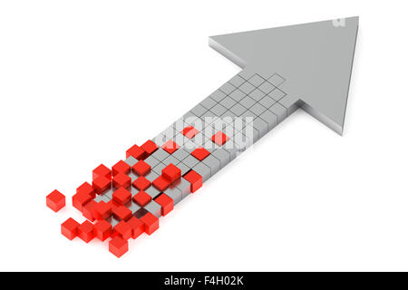 Richtung Geschäftskonzept isoliert auf weißem Hintergrund Stockfoto