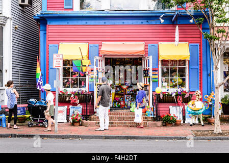 Calico Spielzeug & Spiele, 212 Norden Talbot Street, St. Michaels, Maryland Stockfoto