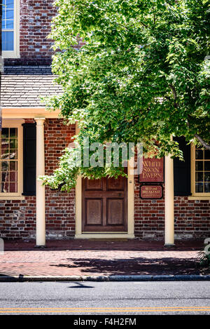 Weisser Schwan Taverne, 231 High Street, Chestertown, Maryland Stockfoto