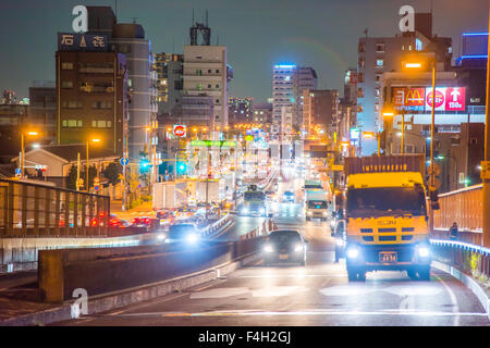 Tokyo metropolitan Straßen- und Kanagawa Präfektur Straße Nr. 6 Tokio Daishi Yokohama Linie Stockfoto