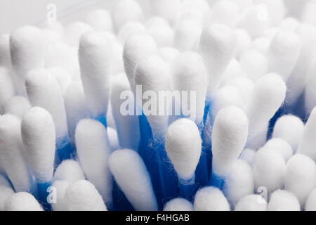 Baumwoll-Tupfer-Makro Stockfoto